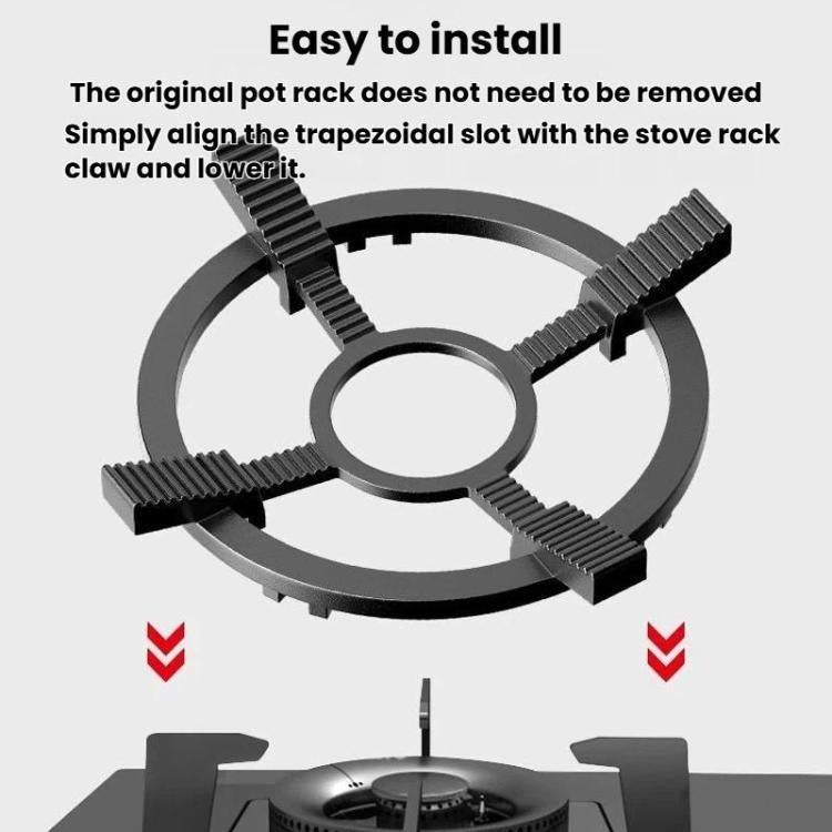 Griglia universale antiscivolo in acciaio fuso per wok e pentolini, supporto per fornelli da cucina., Universal Woks Rack