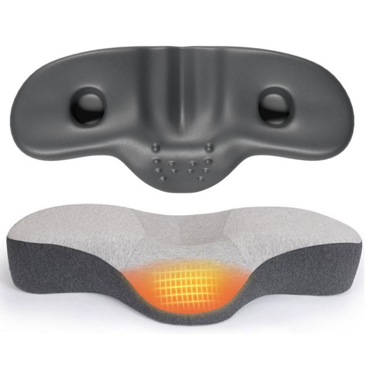 Cuscino cervicale a forma di rana per alleviare il dolore, in memory foam con forma ergonomica, ideale per chi dorme su un fianco o sulla schiena., Standard Version, Bamboo Charcoal Version, USB Heated Version