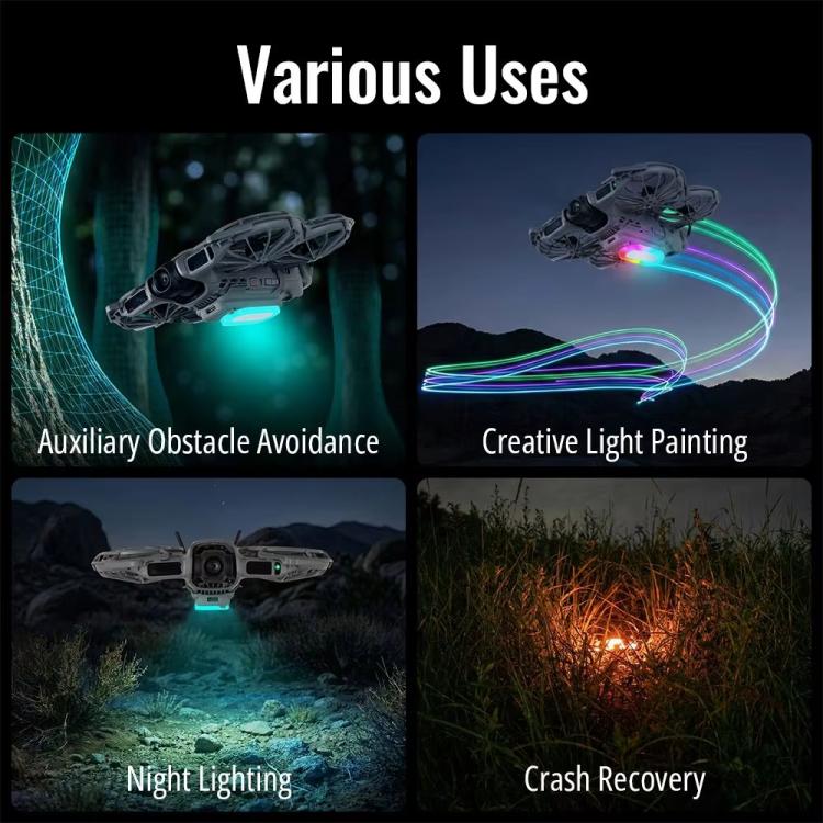 Per drone DJI Neo 2 RCSTQ Faro di ricerca colorato ricaricabile Pattini di atterraggio rialzati, Searchlight