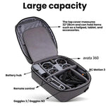 Zaino rigido Fly More Combo Fly per DJI Avata 360 Motion, con ampi scomparti personalizzabili e passante per trolley., Motion Fly More Combo
