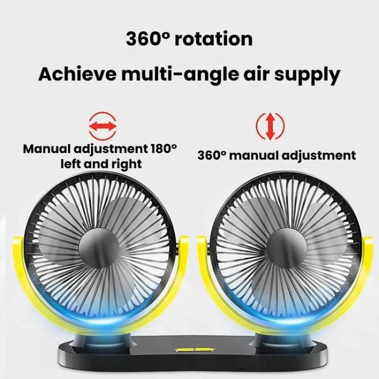 Ventilatore portatile USB doppia testa 8W silenzioso