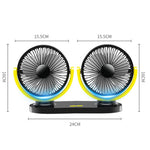 Ventilatore portatile USB doppia testa 8W silenzioso