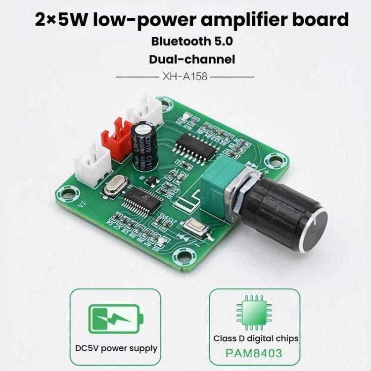 Scheda amplificatore Bluetooth 5.0 PAM8403 - Scheda amplificatore audio fai da te, XH-A158