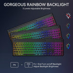 Set tastiera e mouse wireless con slot per telefono/tablet, retroilluminazione RGB, ricaricabile., 2.4G Single Mode, 2.4G & Bluetooth