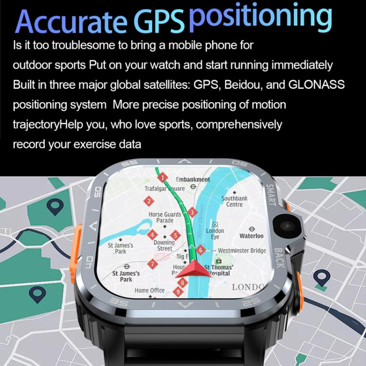 Smartwatch sportivo robusto con slot per scheda SIM 5G e Google Play Store, disponibile nelle versioni eurasiatiche e africane., Black 2+16G, Silver 2+16G, Black 4+64G, Silver 4+64G
