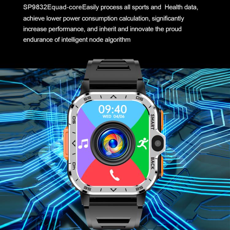 Smartwatch sportivo robusto con slot per scheda SIM 5G e Google Play Store, disponibile nelle versioni eurasiatiche e africane., Black 2+16G, Silver 2+16G, Black 4+64G, Silver 4+64G