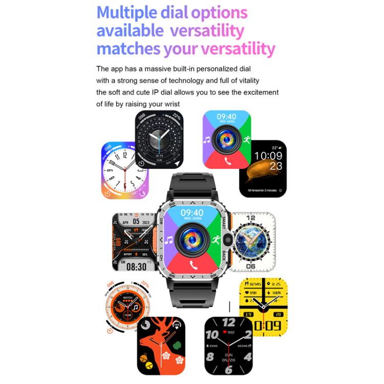 Smartwatch sportivo robusto con slot per scheda SIM 5G e Google Play Store, disponibile nelle versioni eurasiatiche e africane., Black 2+16G, Silver 2+16G, Black 4+64G, Silver 4+64G