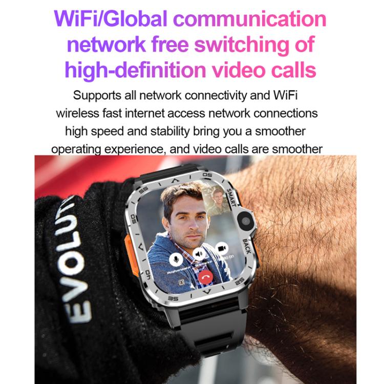 Smartwatch sportivo robusto con slot per scheda SIM 5G e Google Play Store, disponibile nelle versioni eurasiatiche e africane., Black 2+16G, Silver 2+16G, Black 4+64G, Silver 4+64G