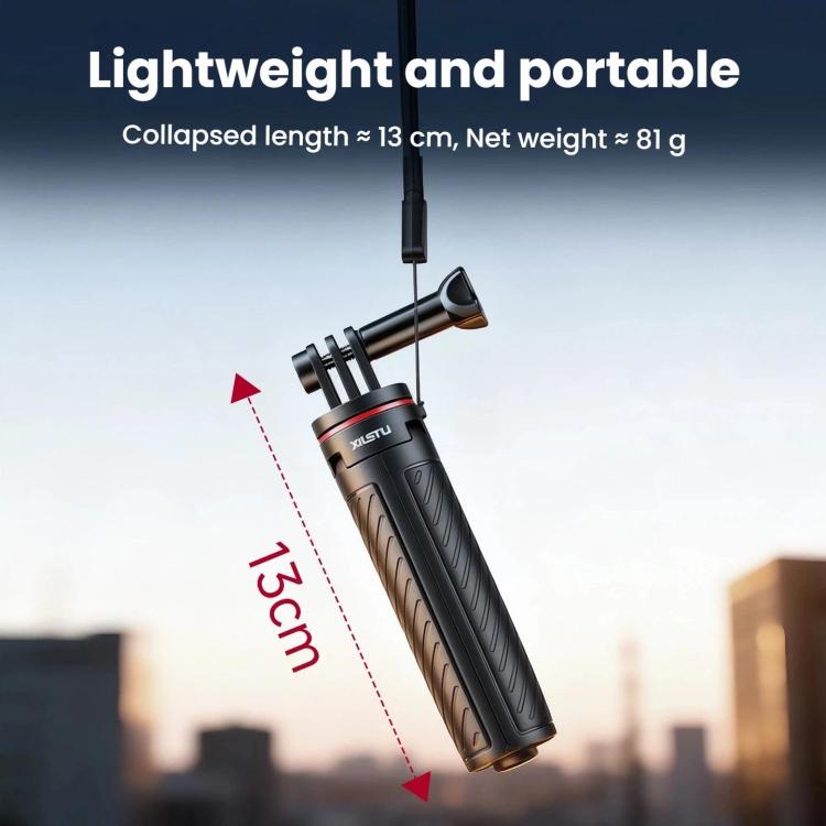 XILETU XS-22 Mini treppiede a scomparsa automatica, bastone per selfie regolabile ed estensibile da 13 a 30 cm per action camera