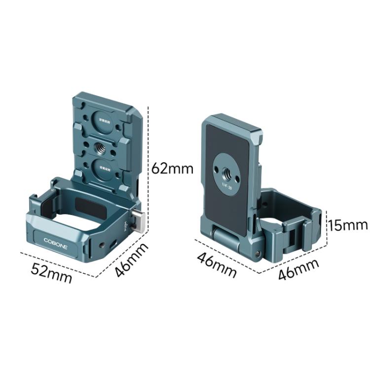 Adattatore a sgancio rapido con supporto magnetico COBONE per DJI Osmo Pocket 3, con foro per vite da 1/4 di pollice e slitta a caldo., CPK-2