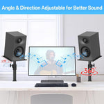 Supporto per altoparlanti da scrivania con morsetto, mobile, regolabile in altezza senza foratura., Single, Double