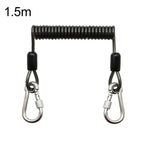 Corda di sicurezza per la pesca, resistente e robusta, a 49 fili in acciaio, con moschettone di bloccaggio., 1.5m, 2m, 3m