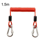 Corda di sicurezza per la pesca, resistente e robusta, a 49 fili in acciaio, con moschettone di bloccaggio., 1.5m, 2m, 3m