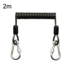 Corda di sicurezza per la pesca, resistente e robusta, a 49 fili in acciaio, con moschettone di bloccaggio., 1.5m, 2m, 3m