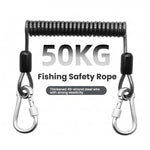 Corda di sicurezza per la pesca, resistente e robusta, a 49 fili in acciaio, con moschettone di bloccaggio., 1.5m, 2m, 3m