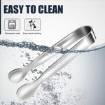 Pinza per ghiaccio in acciaio inox 304 con clip per cubetti di zucchero, LsCook Small Round Head
