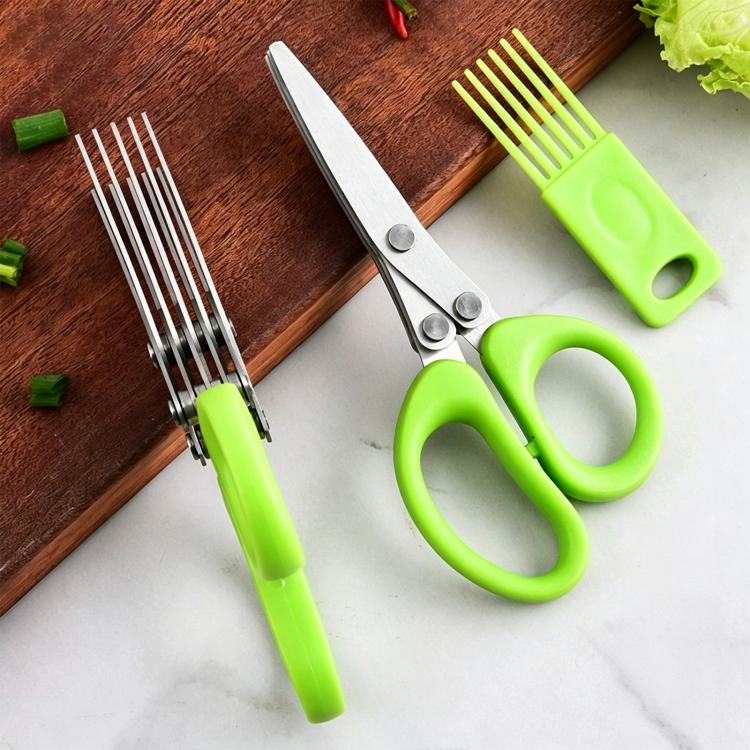 Forbici da cucina multifunzione LsCook in acciaio inossidabile con lame multiple per cipollotti, Cardboard Packaging 3-layer, Cardboard Packaging 5-layer
