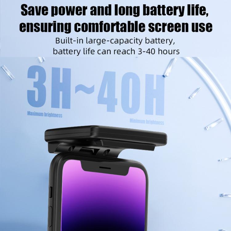 Lampada portatile magnetica per cellulare, ideale per la lettura notturna e la protezione degli occhi.
