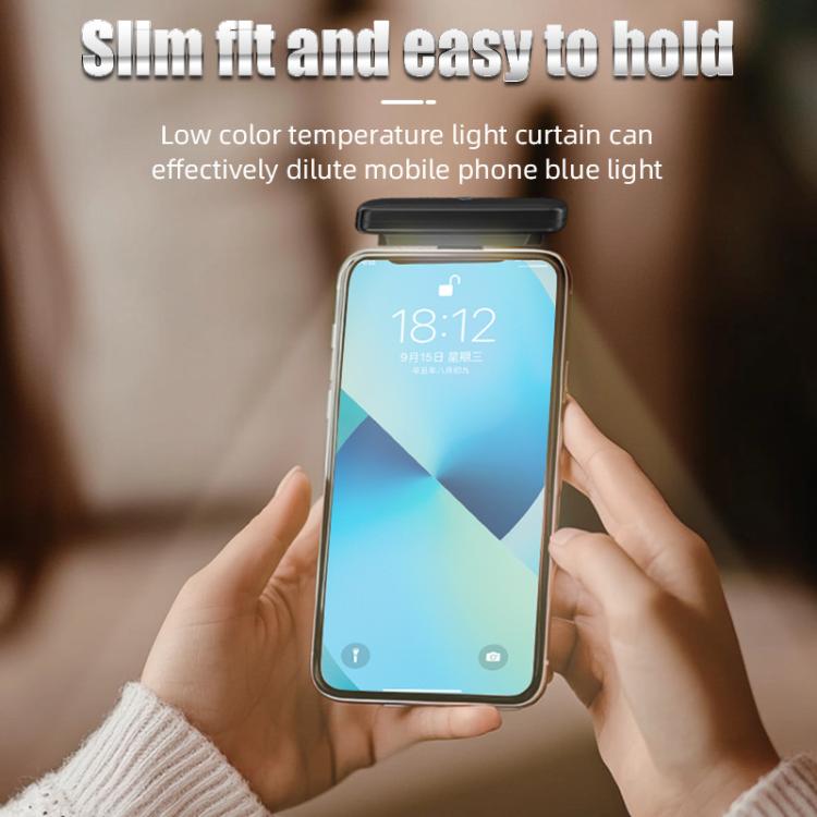Lampada portatile magnetica per cellulare, ideale per la lettura notturna e la protezione degli occhi.