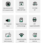 Telecamera di sorveglianza wireless WiFi K7 HD con visione notturna, controllo remoto tramite smartphone., Standard 3MP Without Memory, Standard 3MP With 16G Memory, Standard 3MP With 32G Memory, Standard 3MP With 64G Memory, Standard 3MP With 128G Memory