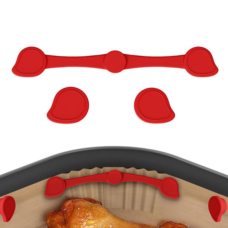 Fibbia magnetica in silicone per clip di fissaggio resistenti al calore per carta da forno della friggitrice ad aria., Flower Red, Flower Black, Flower Gray, Square Red, Square Black, Square Gray, Teardrop Gray, Teardrop Black, Teardrop Red, Extended R...