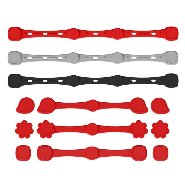 Fibbia magnetica in silicone per clip di fissaggio resistenti al calore per carta da forno della friggitrice ad aria., Flower Red, Flower Black, Flower Gray, Square Red, Square Black, Square Gray, Teardrop Gray, Teardrop Black, Teardrop Red, Extended R...