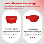 Fibbia magnetica in silicone per clip di fissaggio resistenti al calore per carta da forno della friggitrice ad aria., Flower Red, Flower Black, Flower Gray, Square Red, Square Black, Square Gray, Teardrop Gray, Teardrop Black, Teardrop Red, Extended R...