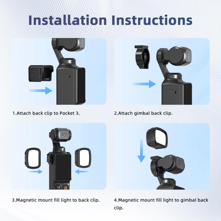 Per DJI Pocket 3 Flymile Luce di riempimento magnetica portatile per fotografia