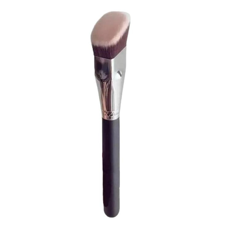 Pennello per trucco obliquo a testa piatta, pennello trapezoidale per contouring, pennello per fard, pennello per fondotinta