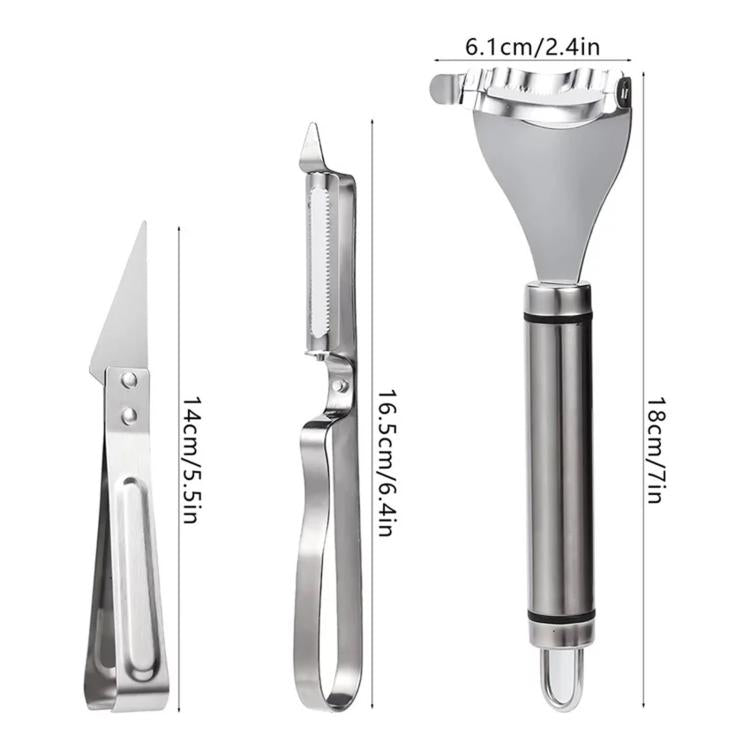Pelapatate e grattugia in acciaio inox LsCook, Single English Cardboard Packaged, 2-Piece Set Card-packaged