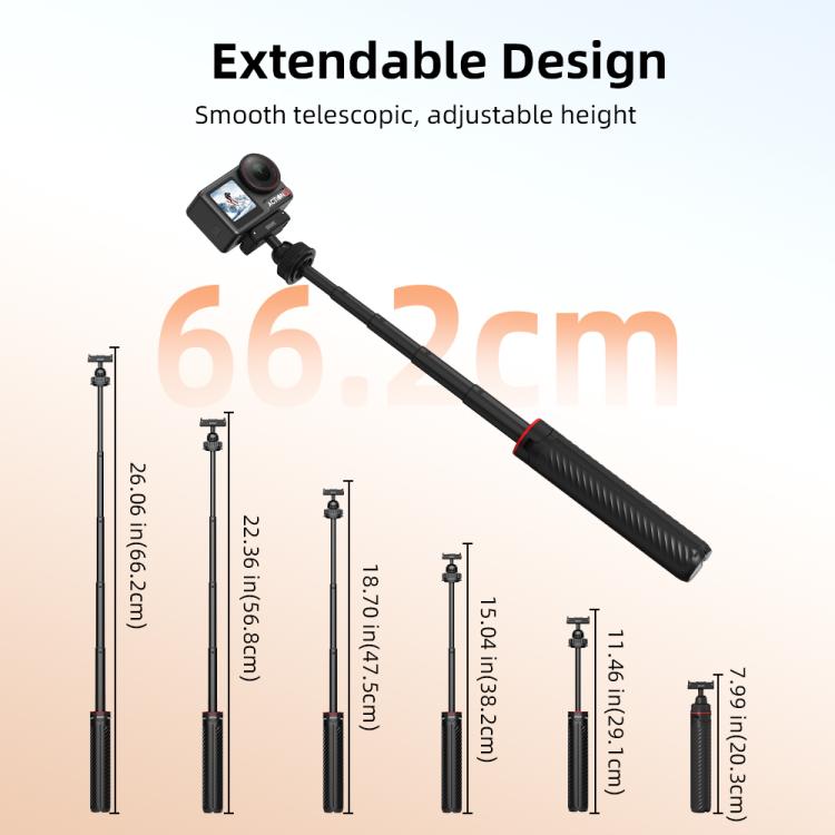 Per DJI Osmo Action 5 Pro / Osmo 360 BRDRC Asta per selfie estesa con treppiede a sgancio rapido, AC6039_2