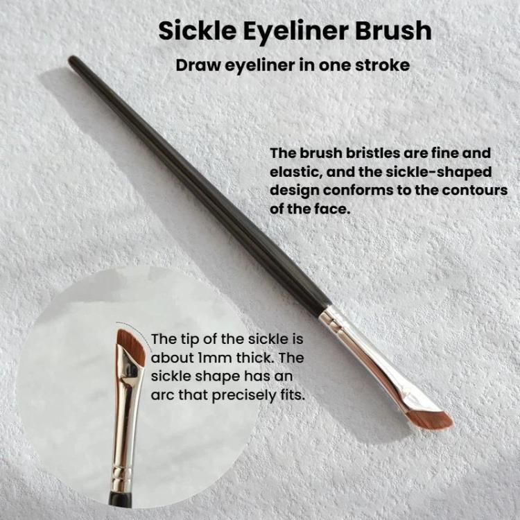 10 pennelli angolati ultra sottili per eyeliner, pennello per trucco di precisione Aegyo-Sal, Sickle Black, Sickle Brown, Blade