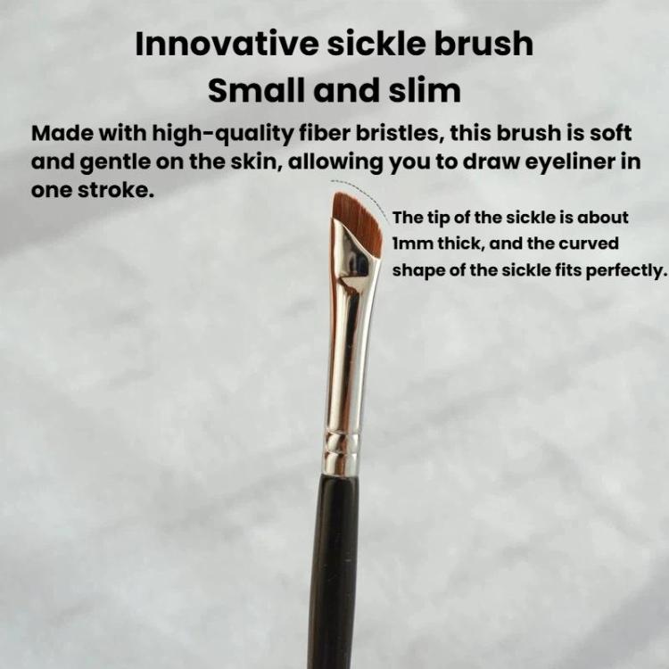 10 pennelli angolati ultra sottili per eyeliner, pennello per trucco di precisione Aegyo-Sal, Sickle Black, Sickle Brown, Blade