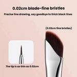 10 pennelli angolati ultra sottili per eyeliner, pennello per trucco di precisione Aegyo-Sal, Sickle Black, Sickle Brown, Blade