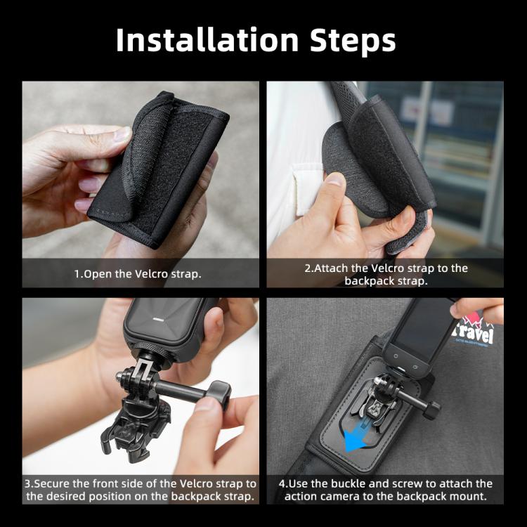 Per DJI Osmo Pocket 3 / Action 6 / GoPro Staffa per tracolla da zaino