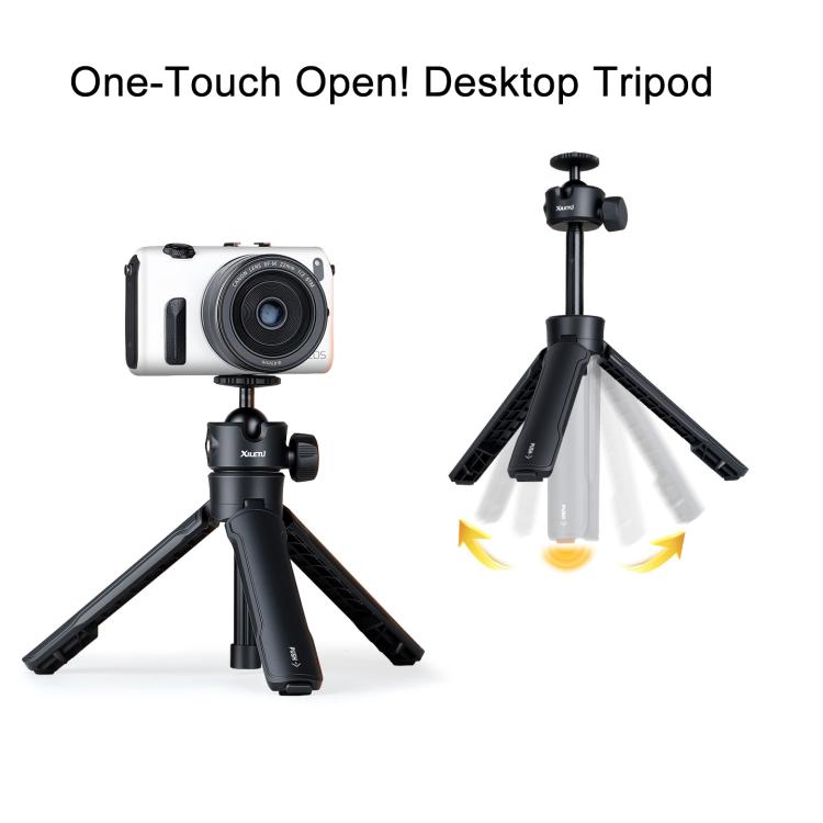 XILETU XS-21 Touch Ground Auto-Open Treppiede Selfie Stick Asta estensibile con testa a sfera universale in metallo 200-402mm