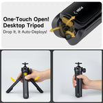 XILETU XS-21 Touch Ground Auto-Open Treppiede Selfie Stick Asta estensibile con testa a sfera universale in metallo 200-402mm