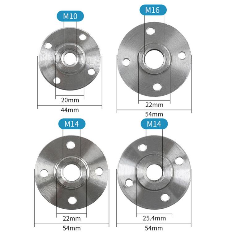 Piastra di posizionamento del disco da taglio per smerigliatrice angolare, piastra flangiata, vite di fissaggio, morsetto, M10 20mm Hole, M14 22mm Hole, M14 25.4mm Hole, M16 22mm Hole