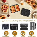 Stampo per waffle per friggitrice ad aria, rivestimento in silicone per teglia da forno, compatibile con i modelli Ninja AF400 / AF451 / AF500 / SL400