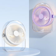 Ventilatore silenzioso da scrivania per esterni con luce notturna e luce notturna per dormitorio, White Direct Plug, Purple Direct Plug, White Rechargeable, Purple Rechargeable