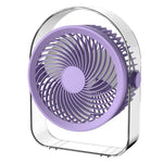 Ventilatore silenzioso da scrivania per esterni con luce notturna e luce notturna per dormitorio, White Direct Plug, Purple Direct Plug, White Rechargeable, Purple Rechargeable
