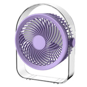 Ventilatore silenzioso da scrivania per esterni con luce notturna e luce notturna per dormitorio, White Direct Plug, Purple Direct Plug, White Rechargeable, Purple Rechargeable