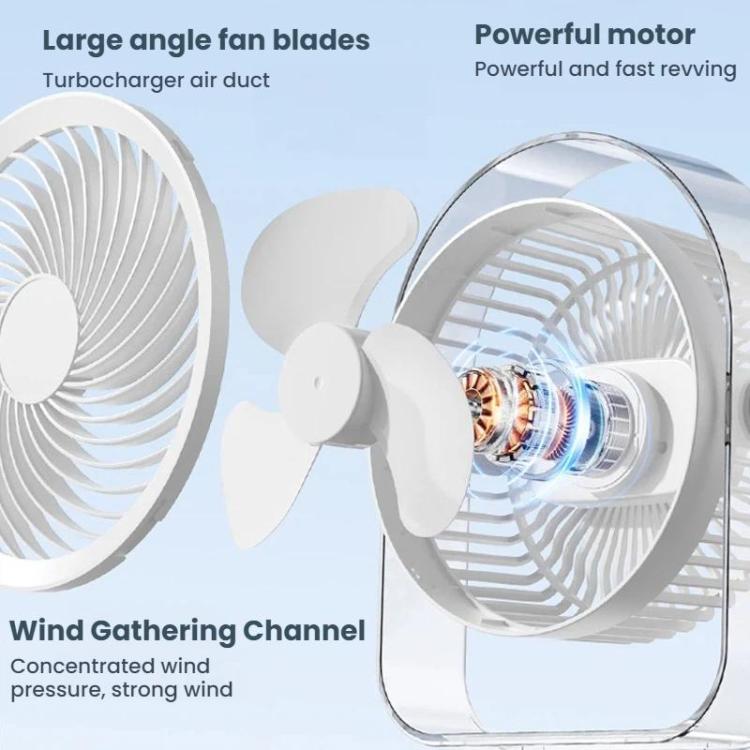 Ventilatore silenzioso da scrivania per esterni con luce notturna e luce notturna per dormitorio, White Direct Plug, Purple Direct Plug, White Rechargeable, Purple Rechargeable