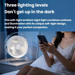 Ventilatore silenzioso da scrivania per esterni con luce notturna e luce notturna per dormitorio, White Direct Plug, Purple Direct Plug, White Rechargeable, Purple Rechargeable
