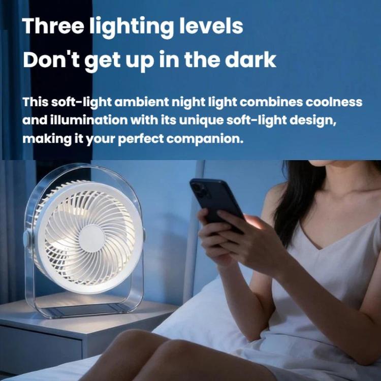 Ventilatore silenzioso da scrivania per esterni con luce notturna e luce notturna per dormitorio, White Direct Plug, Purple Direct Plug, White Rechargeable, Purple Rechargeable