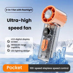 Ventilatore portatile S8 con display digitale e raffreddamento