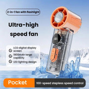 Ventilatore portatile silenzioso S8 ad alta velocità con display digitale e funzione di raffreddamento a ghiaccio.