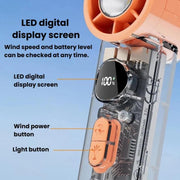 Ventilatore portatile silenzioso S8 ad alta velocità con display digitale e funzione di raffreddamento a ghiaccio.