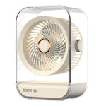 Ventilatore da tavolo ad alta potenza ricaricabile tramite USB con luce notturna