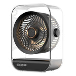 Ventilatore da tavolo ad alta potenza ricaricabile tramite USB con luce notturna